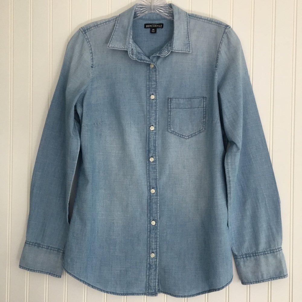 J. Crew Mercantile blue button down SIZE XS